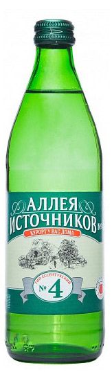 Вода минеральная Аллея Источников 4 среднегазированная, 500 мл