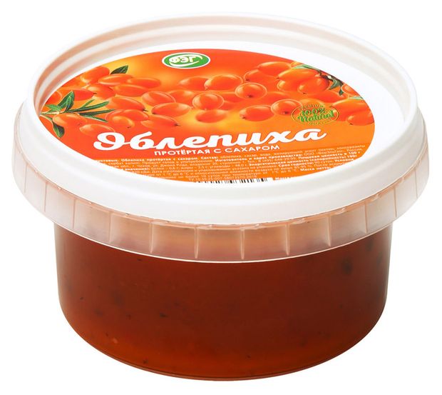 Облепиха протертая ФЭГ с сахаром, 200 г