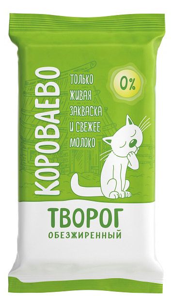 Творог обезжиренный Короваево брикет БЗМЖ, 175 г