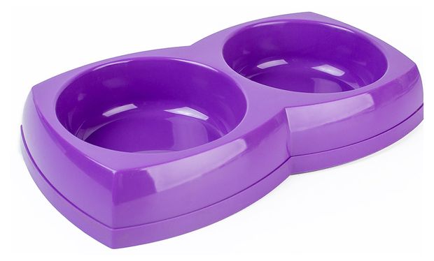 Миска Зооник прямоугольная пластиковая двойная