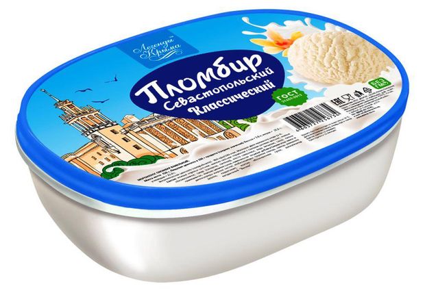 Мороженое пломбир Легенды Крыма Севастопольский классический БЗМЖ, 450 г