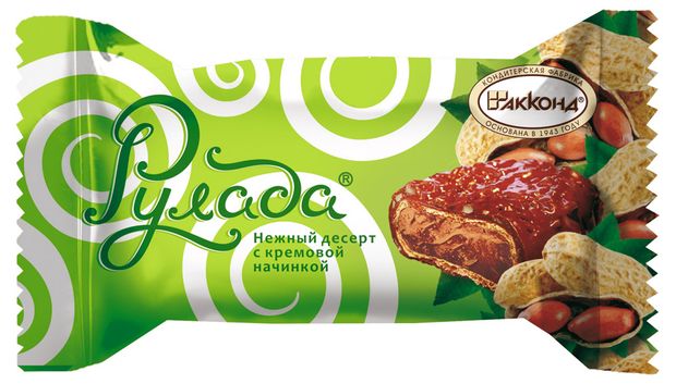 Десерт АККОНД Рулада с кремовой начинкой и арахисом, вес