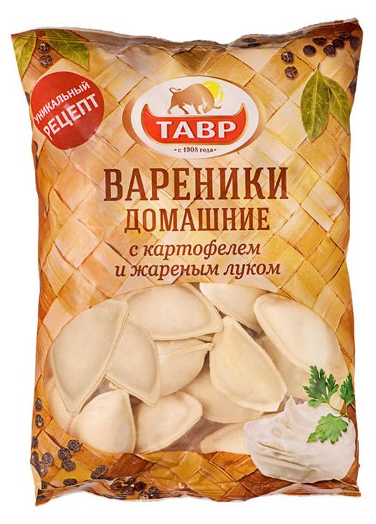 Вареники сытные домашние Тавр картофель и жареный лук, 900 г