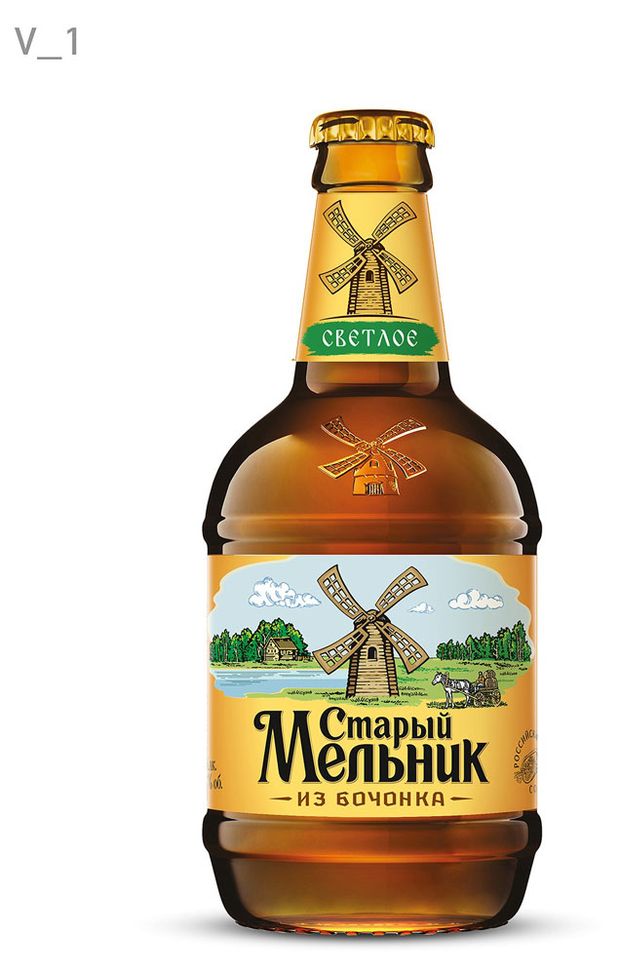 Пиво Старый Мельник Старый Мельник из Бочонка светлое фильтрованное 5%, 450 мл