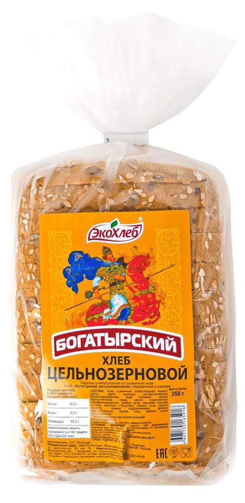 Хлеб цельнозерновой ЭкоХлеб Богатырский, 350 г