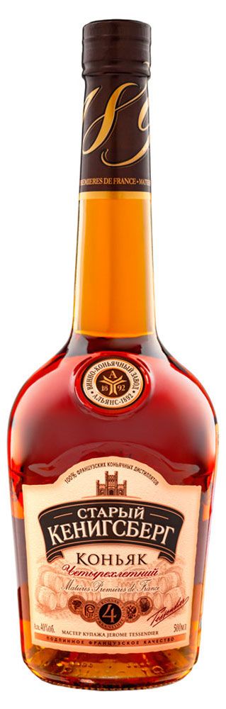 Коньяк Старый Кенигсберг четырехлетний Россия, 0,5 л