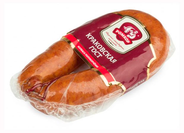 Колбаса полукопченая Ромкор Краковская ГОСТ, 350 г