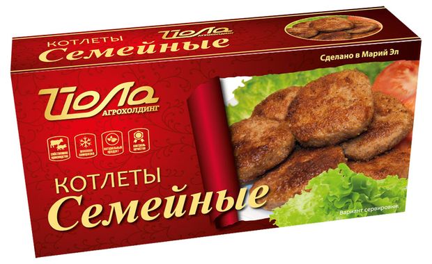Котлеты мясные ЙОЛА Семейные замороженные, 400 г