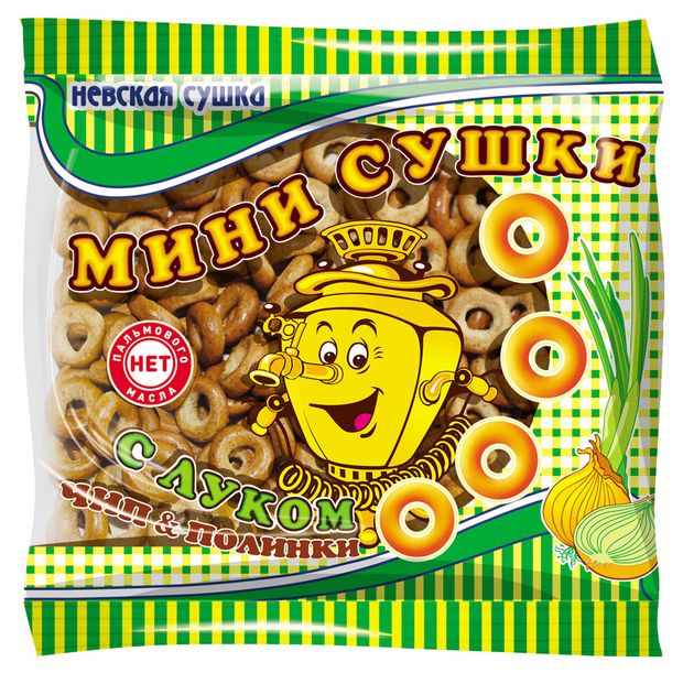 Сушки-мини Невская Сушка Чип&Полинки с луком, 200 г