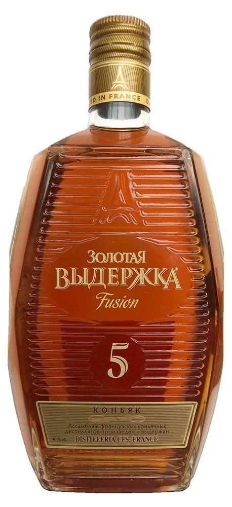 Коньяк Золотая Выдержка Fusion 5 лет Россия, 1 л