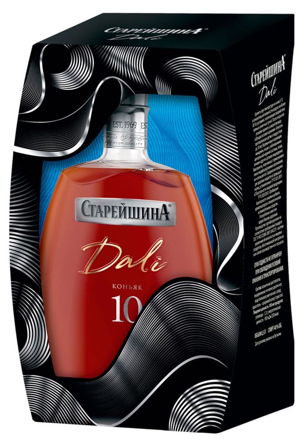 Коньяк Старейшина Dali десятилетний в подарочной упаковке Россия 05 л 1299₽