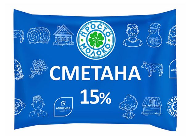 Сметана Просто Молоко в пакете 15%, 220 г