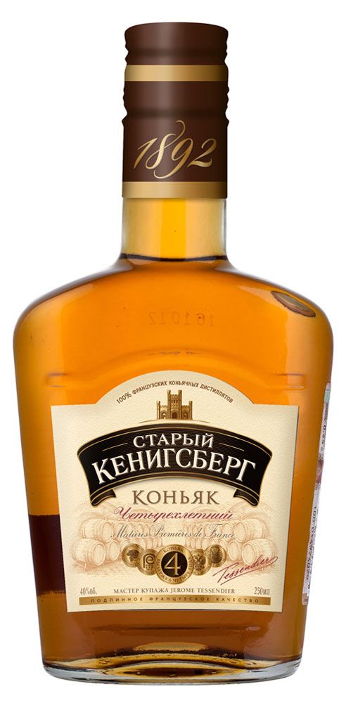 Коньяк Старый Кенигсберг четырехлетний Россия, 0,25 л