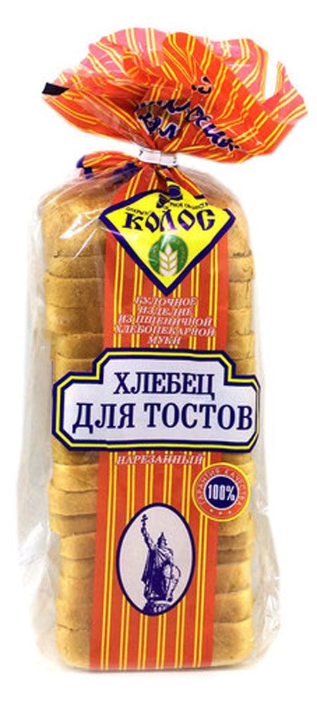 Хлебец пшеничный белый Колос Хлеб для тостов нарезка, 450 г