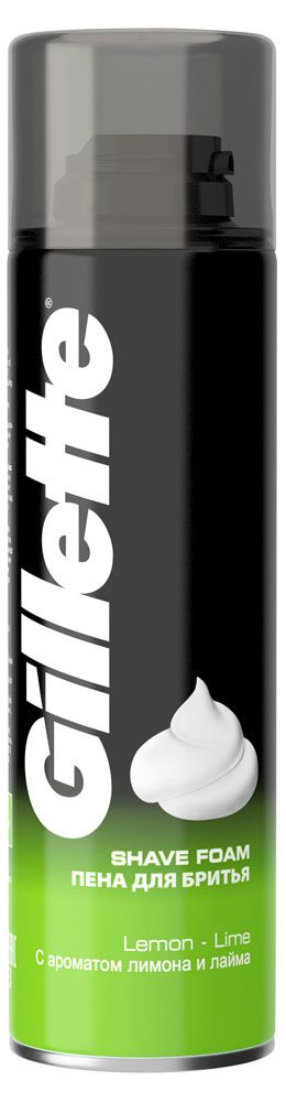Пена для бритья Gillette Лимон и лайм Великобритания, 200 мл