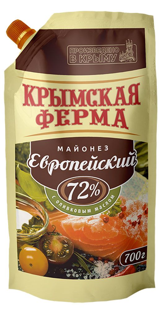 Майонез Крымская ферма Европейский 72% охлажденный, 700 г