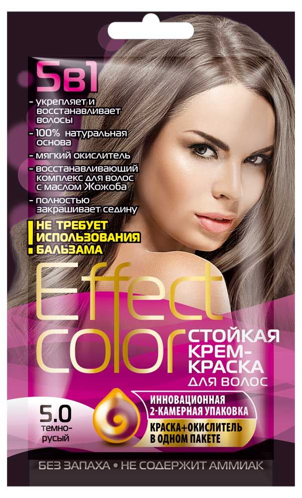 Красота и гигиена  Ашан Крем-краска для волос Фитокосметик Effect Сolor тон темно-русый 5.0, 50 мл