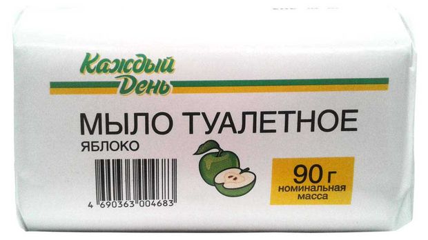 Мыло туалетное Каждый день Яблоко 90 г 26₽