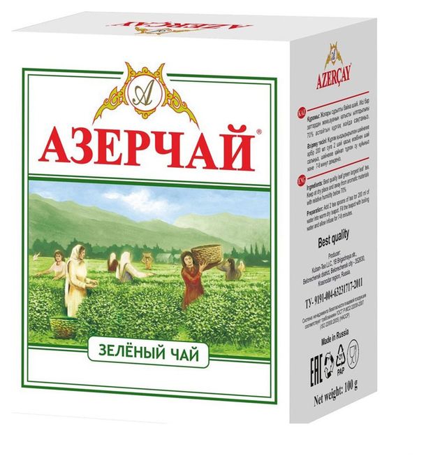Чай зеленый Азерчай листовой, 100 г