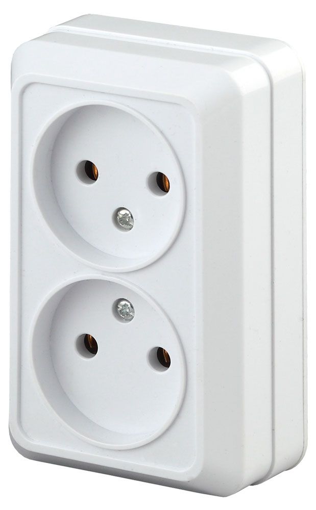 Розетка 2х2P Intro Quadro 2-203-01 16А-250В, ОУ