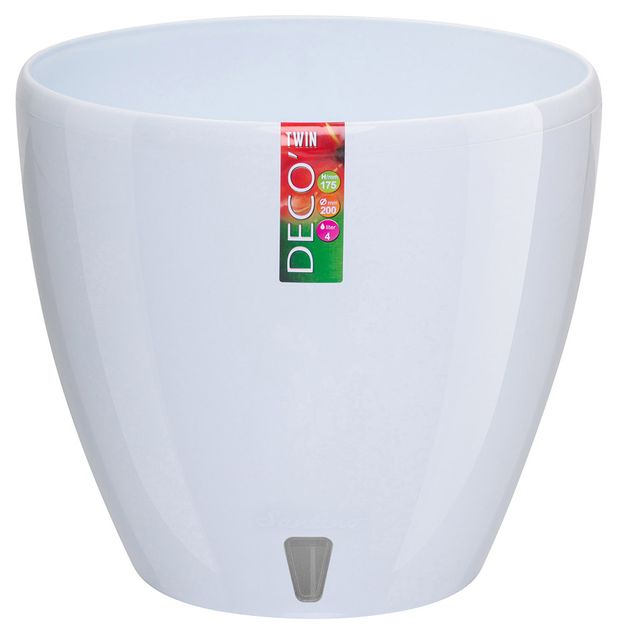 Горшок Santino Deco Tvin белый 225 см 58 л 399₽