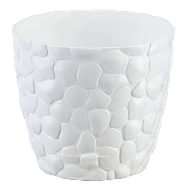 Кашпо Idea Камни белое 15 см 200₽