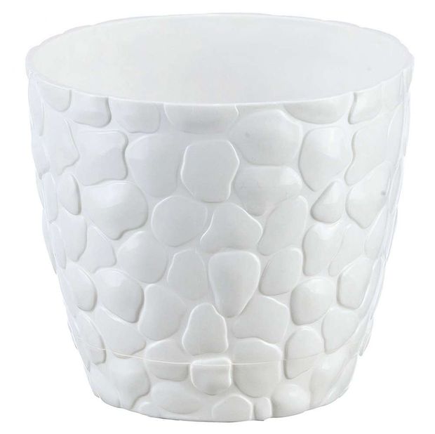 Кашпо Idea Камни белое 18 см 320₽