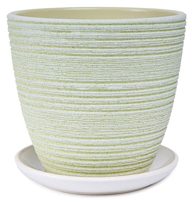 Горшок керамический Халва-А светло-зеленый без поддона, 15 см