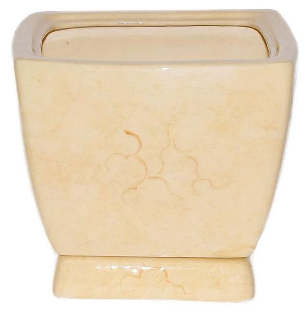 Горшок керамический Парус бежевый с поддоном 15 см, 2 л