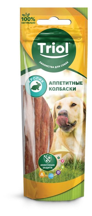 Лакомство для собак Triol Аппетитные колбаски кролик 40 г 120₽