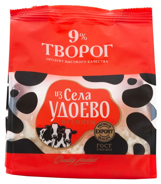 Творог рассыпчатый Из села Удоево премиум 9% БЗМЖ, 315 г