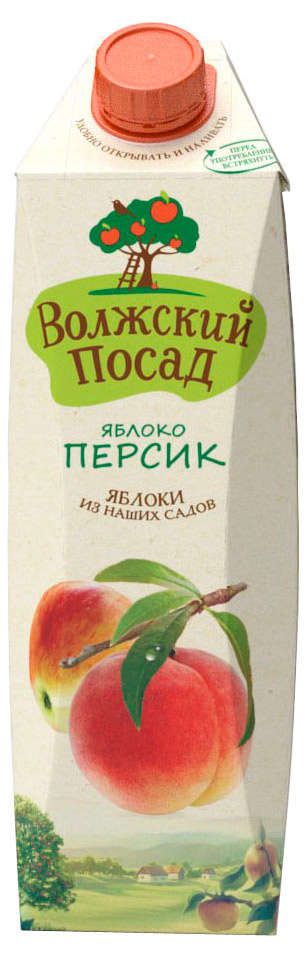 Нектар Волжский Посад яблоко-персик, 1 л