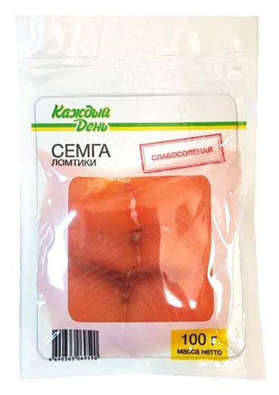 Семга слабосоленая Каждый день ломтики, 100 г