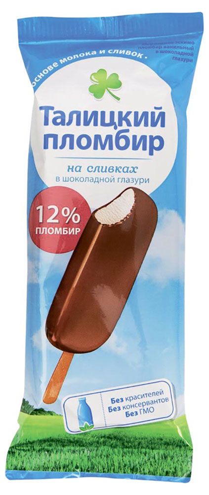 Мороженое Талицкое молоко пломбир эскимо 12% БЗМЖ, 70 г