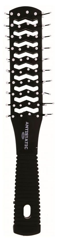 Щетка для волос Inter-Vion двухсторонняя с резиновой ручкой, 1 шт