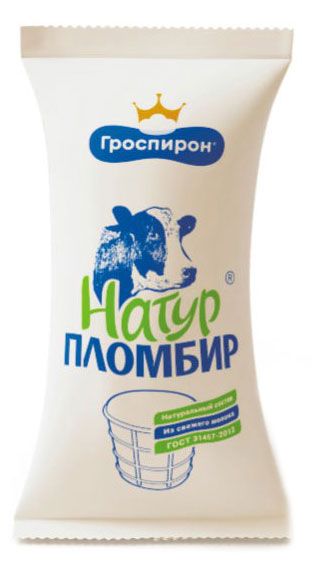 Мороженое пломбир Гроспирон Натур пломбир ванильный в стаканчике, 90 г