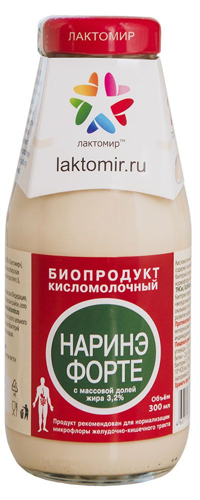 Биопродукт кисломолочный напиток Лактомир Наринэ-форте БЗМЖ 3,2%, 300 мл