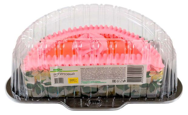 Торт бисквитный Каждый день Йогуртовый со сливочным кремом охлажденный, 500 г