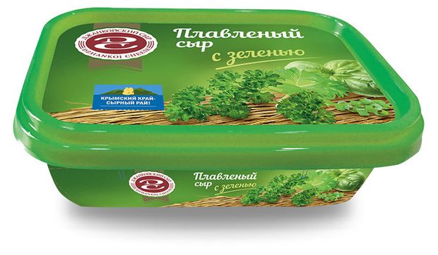 Сыр плавленый Джанкойский сыр с зеленью 55% БЗМЖ, 180 г