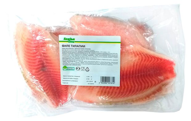 Тилапия замороженая Каждый день филе 1 кг вес 800₽