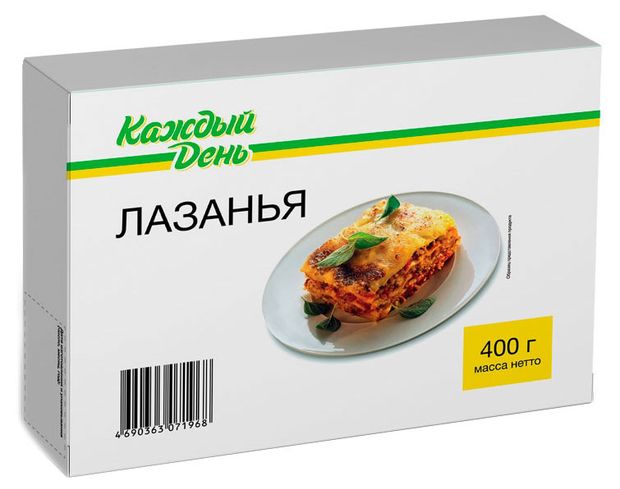 Готовое блюдо Лазанья мясная Каждый день с курицей замороженная, 400 г