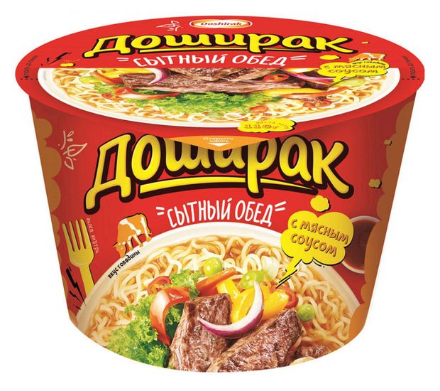 Лапша быстрого приготовления Доширак Сытный обед с говяжьим соусом 110 г 94₽