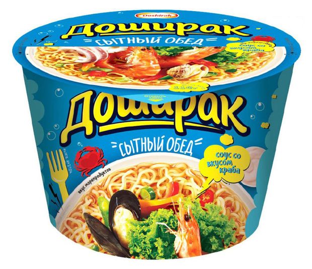 Лапша быстрого приготовления Доширак Сытный обед с крабовым соусом 110 г 95₽
