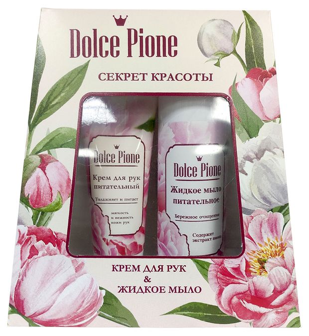 Подарочный набор Крем для рук Dolce Pione питательный, 75 мл + Мыло жидкое Dolce Pione питательное, 200 мл