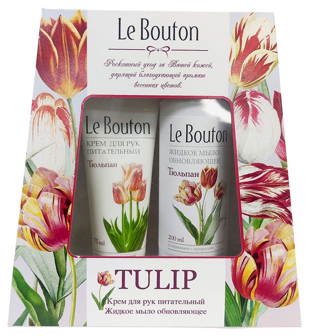 Подарочный набор Крем для рук Le Bouton питательный 75 мл Мыло жидкое Le Bouton обновляющее 200 мл 280₽