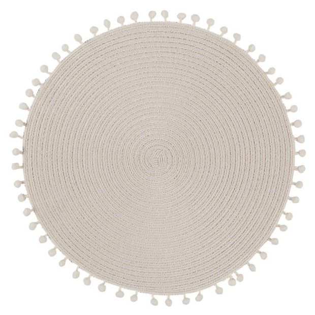 Салфетка сервировочная Remiling Household с бахромой светло-серая, 38x38 см