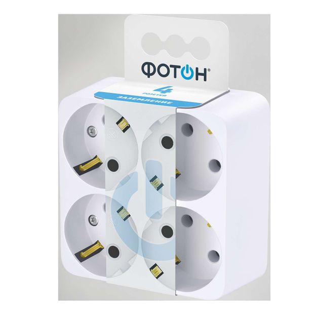 Разветвитель электрический Фотон АМ 16-4Е16А с заземлением 1 шт 450₽