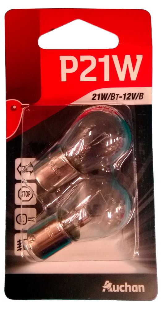 Лампа автомобильная АШАН Красная птица P21W 2 шт 30₽