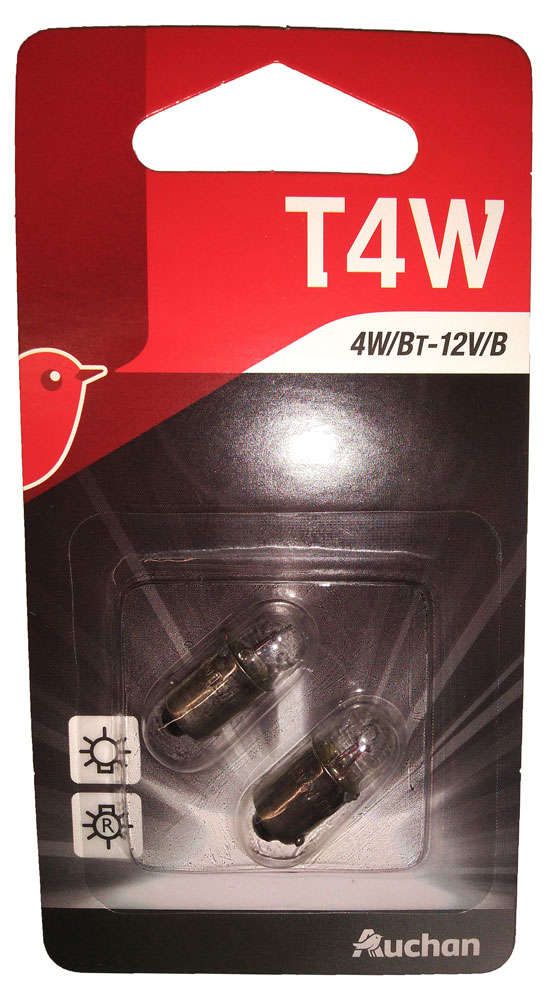 Лампа автомобильная АШАН Красная птица T4W 2 шт 50₽