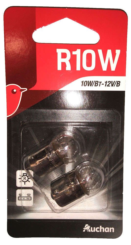 Лампа автомобильная АШАН Красная птица R10W 2 шт 50₽